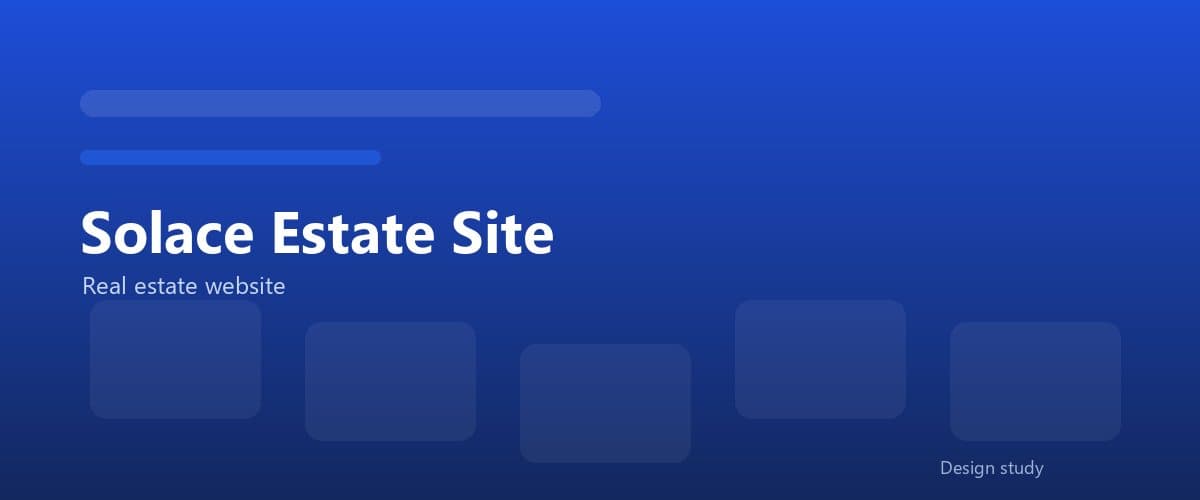 Placeholder artwork for Solace Estate Site, labelled real estate website.